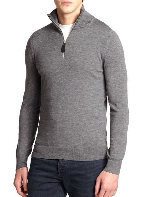 mens burberry cardigan|burberry men's pullover half zip.